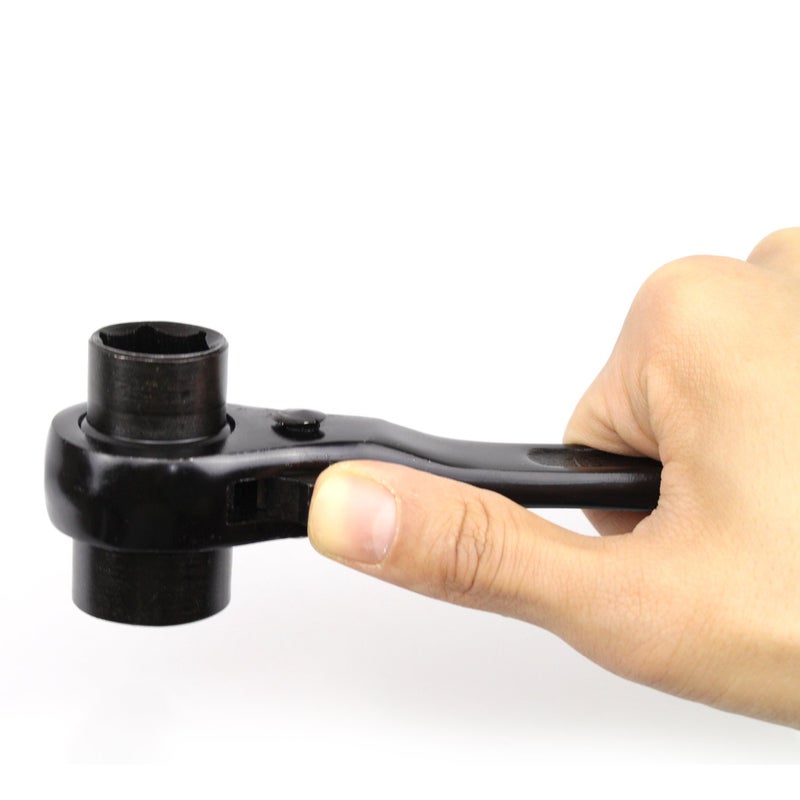 DYWISHKEY 19/22mm Scaffold Podger Ratchet Spanner Site Ratcheting Socket Wrench (Black) - Image 4